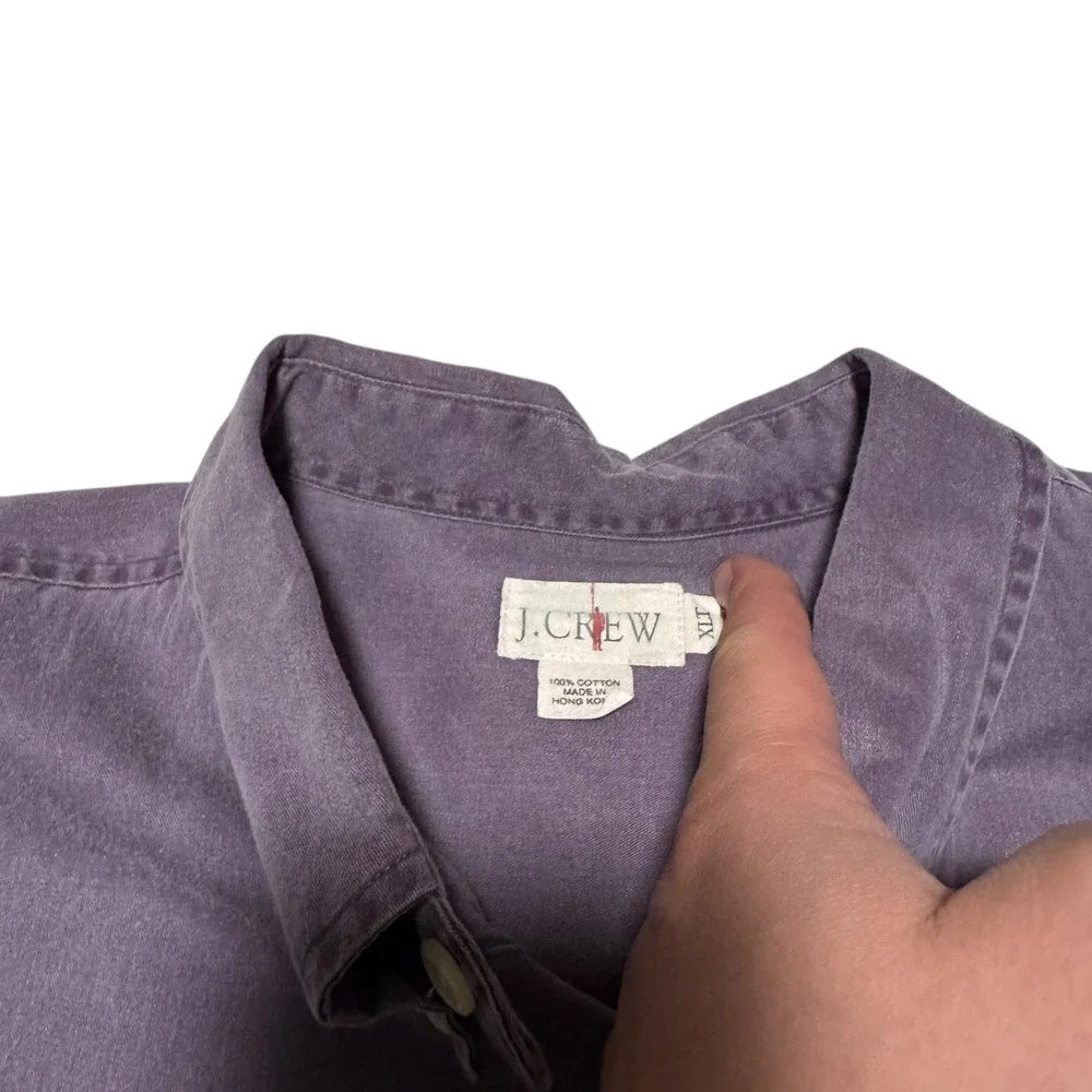 Vintage 90s J. Crew Oarsmen Purple Long Sleeve Button Down Casual Shirt Mens XLT